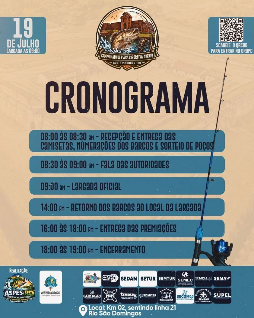 Neste fim de semana, Costa Marques recebe Campeonato de Pesca; confira a programação!