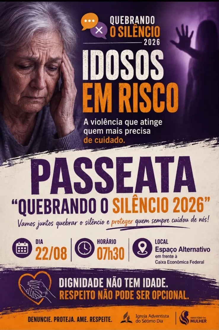 Passeata “Quebrando o Silêncio 2026” será realizada em Rolim de Moura contra violência aos idosos