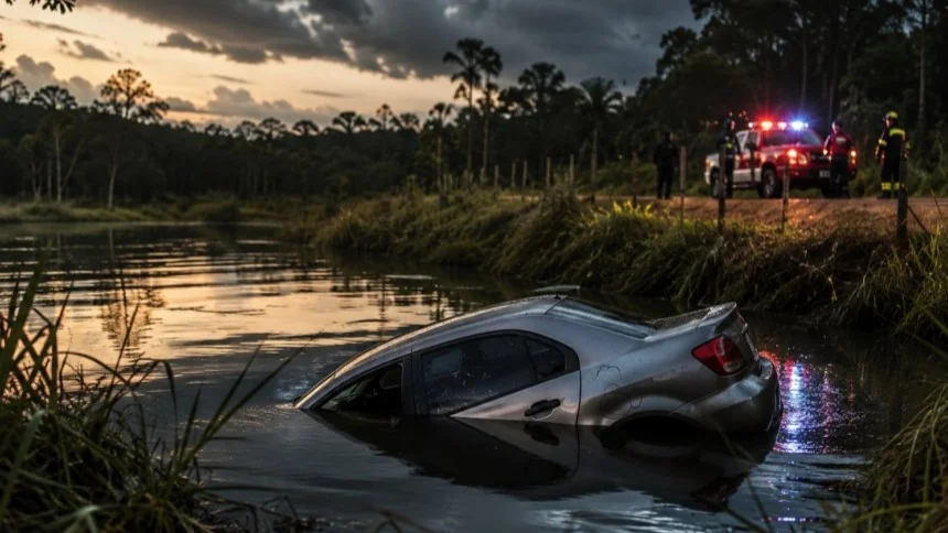 URGENTE: Três pessoas morrem após carro cair em represa em Alta Floresta d’Oeste