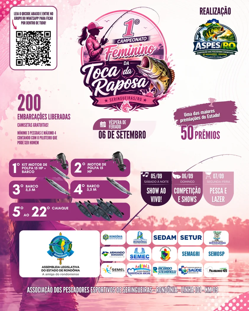 Seringueiras se prepara para o maior evento de pesca feminina do estado