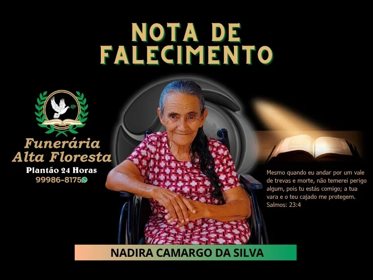 Nota de Pesar pelo falecimento de Nadira Camargo da Silva