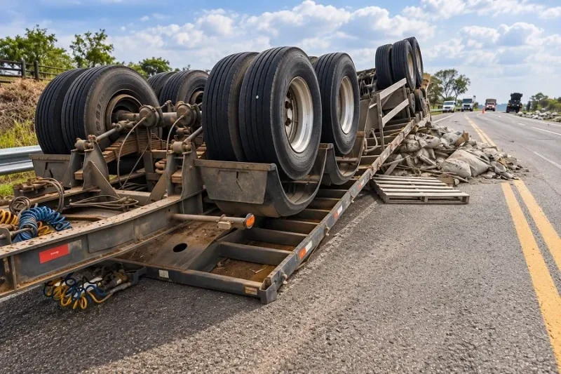 Carreta com cerca de 750 sacas de cimento tomba na BR-429, em Seringueiras