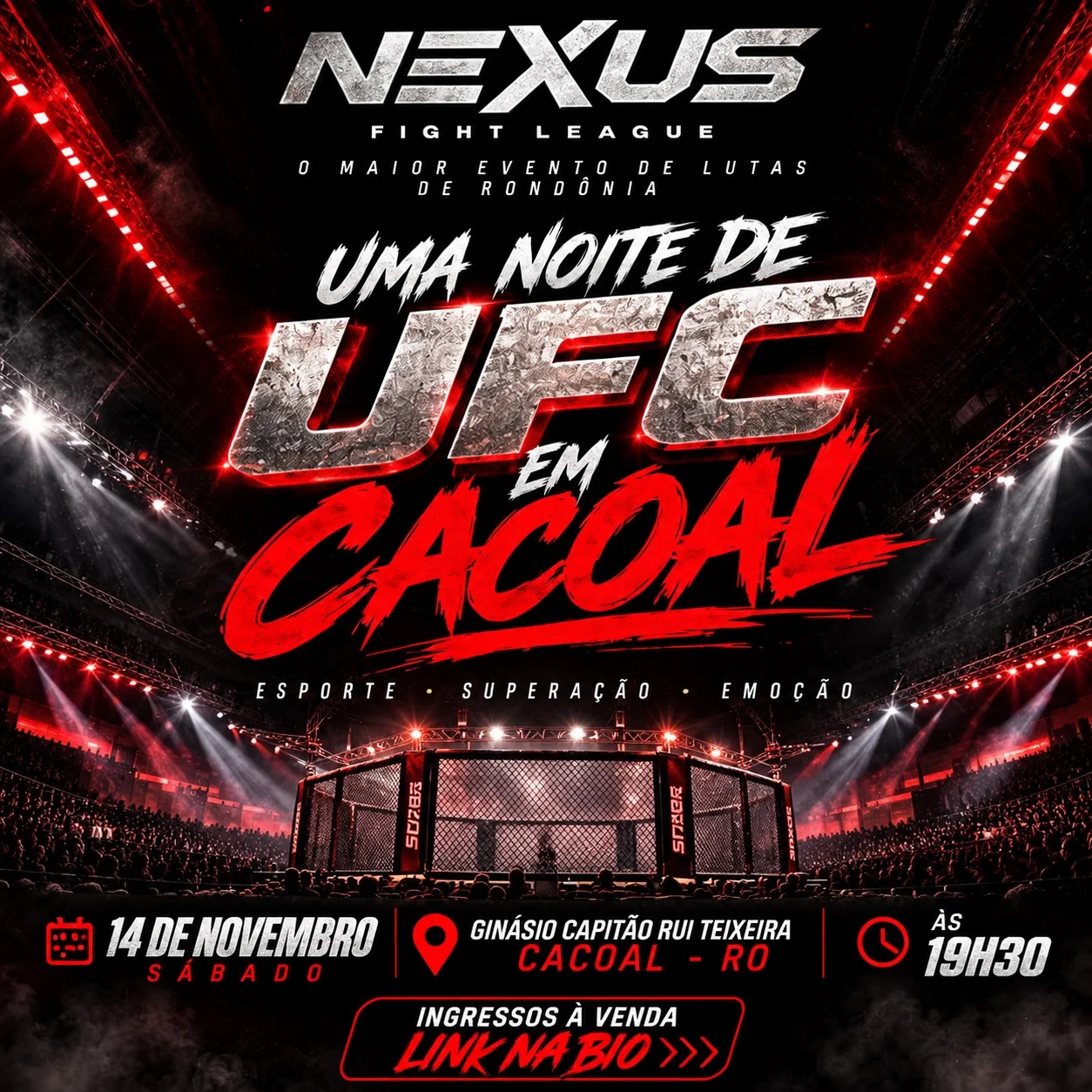 Cacoal receberá Nexus Fight League em novembro com proposta de valorizar esportes de combate