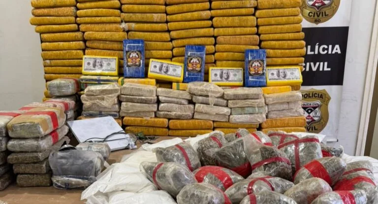 Ação conjunta entre Polícia Civil de Nova Mamoré e Denarc resulta na apreensão de 244 quilos de drogas na fronteira
