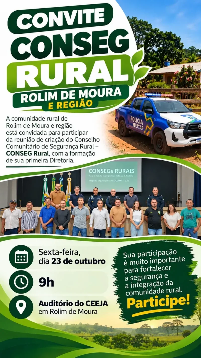 Polícia Militar mobiliza comunidade para a criação do CONSEG Rural em Rolim de Moura e região