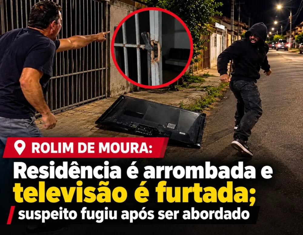 Rolim de Moura: Residência é arrombada e televisão é furtada; suspeito fugiu após ser abordado
