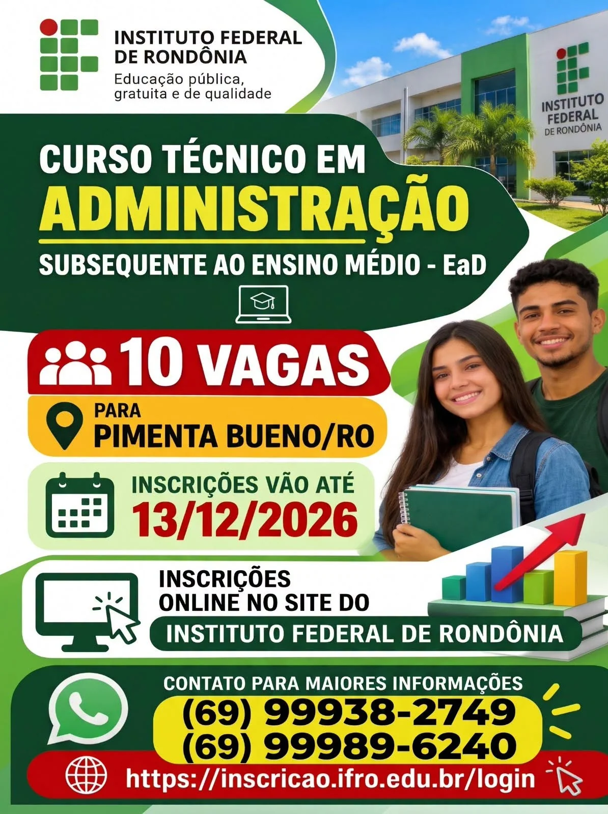 SEMED e IFRO divulgam inscrições para Curso Técnico em Administração EaD
