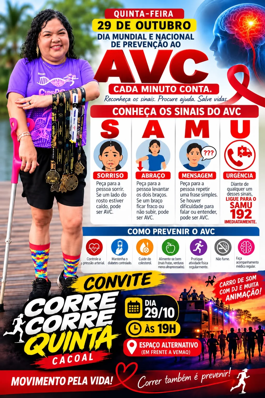 Cacoal terá ação de prevenção ao AVC nesta quinta-feira, 29 de outubro
